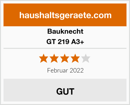 Bauknecht GT 219 A3+ Test