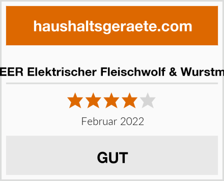  COOCHEER Elektrischer Fleischwolf & Wurstmaschine Test
