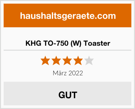  KHG TO-750 (W) Toaster Test