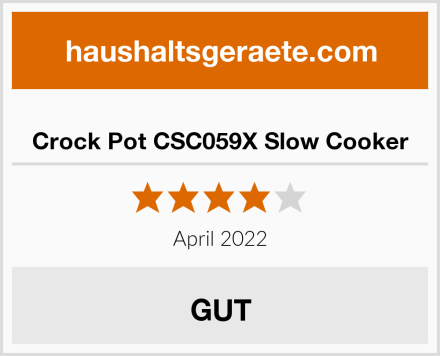  Crock Pot CSC059X Slow Cooker Test