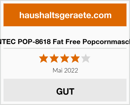  SUNTEC POP-8618 Fat Free Popcornmaschine Test
