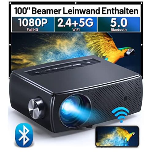  Clokowe 5G WiFi Beamer Bluetooth 9500Lux Native